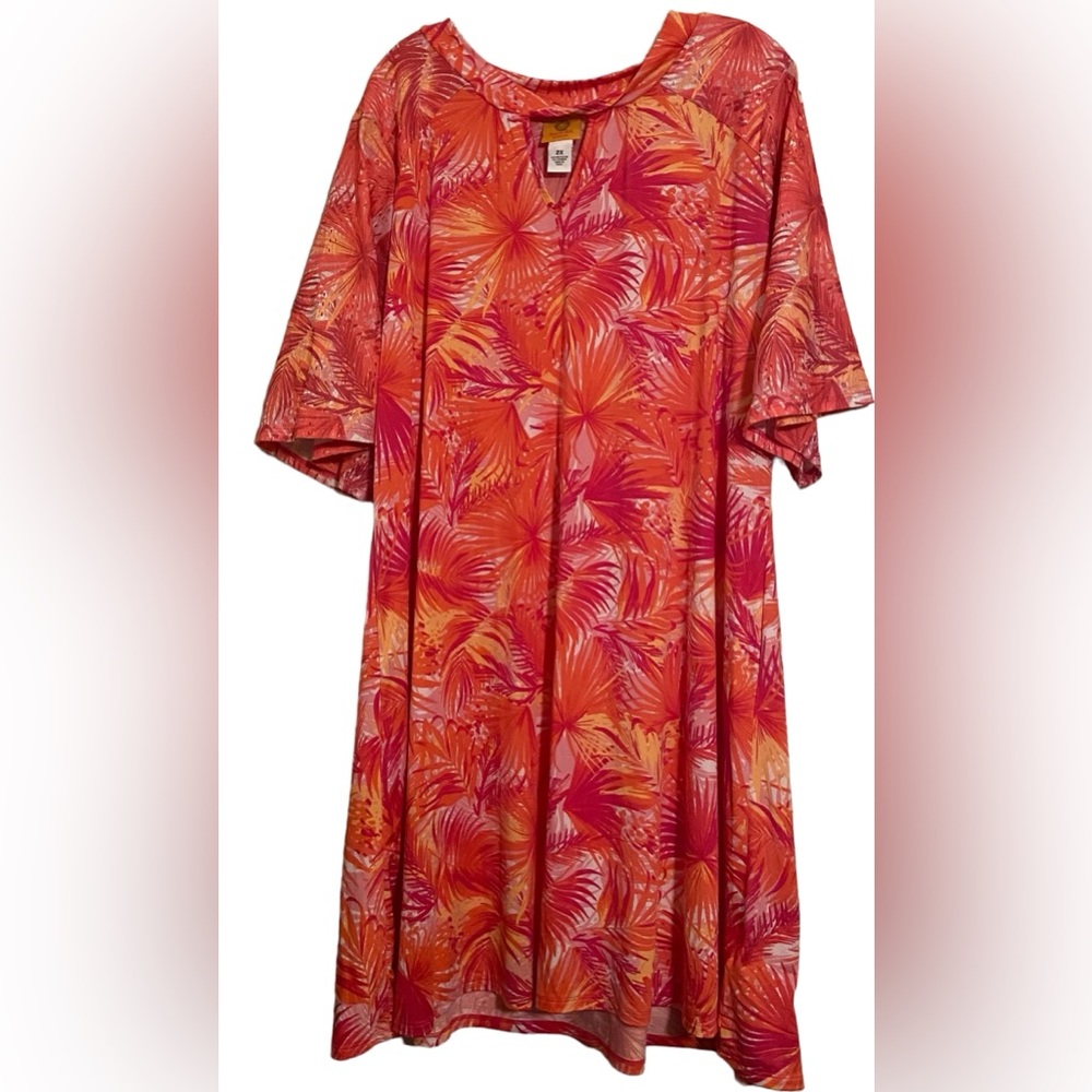 Ruby Rd orange with white dress NWT size 2X